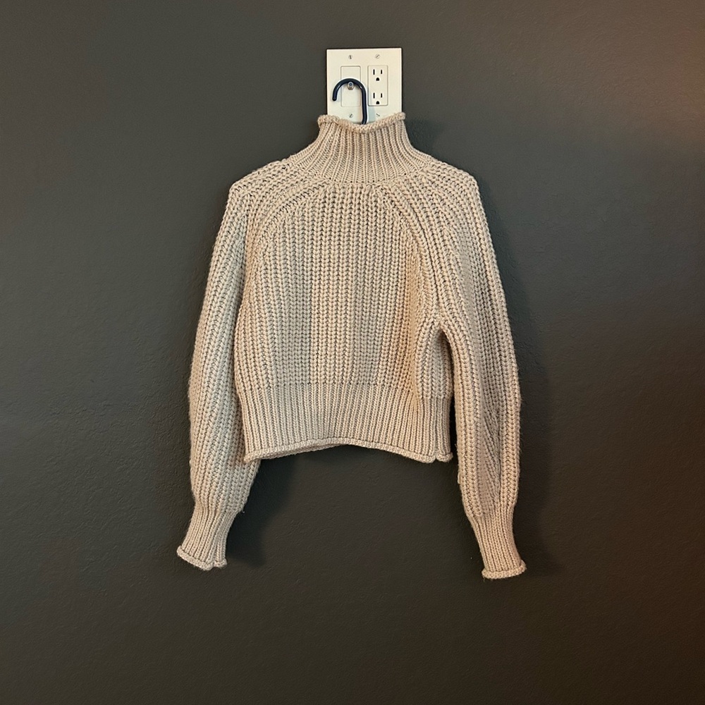 Zara Cream Knit Turtleneck Sweater